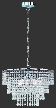 Immagine di Lampadario Orient 3 Luci E14 Cromo Ø42 cm Pendenti Decorativi Trio Lighting