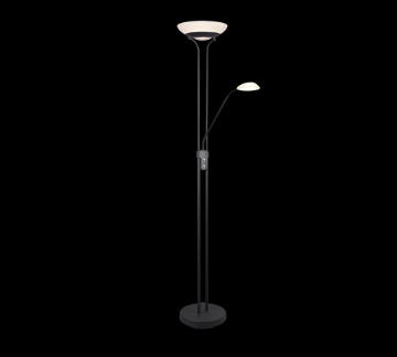 Immagine di Piantana Led Dimmer con Luce Spot da Lettura Orson Nero Trio Lighting