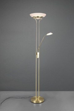 Immagine di Piantana Led con Doppia Accensione Spot da Lettura Orson Ottone Trio Lighting