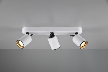 Immagine di Lampada Moderna 3 Faretti Spot GU10 Orientabili Pago Bianco Trio Lighting