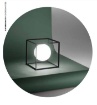 Immagine di Lumetto Comodino Nero Con Sfera Bianca Cube Perenz