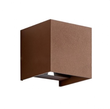 Immagine di Applique Led Esterno Cubo Fascio Luce Regolabile Henk Marrone GES864 Gea Led