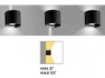 Immagine di Applique Stondata Esterno Led Fascio Luce Regolabile Nero Henk GES873 Gea Led