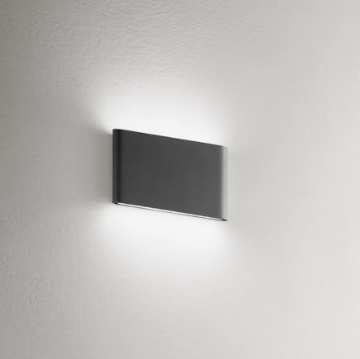 Immagine di Applique Esterno Slim 175mm Biemissione Led 12w Antracite IP54 GES881 Gea