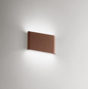 Immagine di Applique Esterno Slim Biemissione Led 12w Marrone IP54 GES882 Gea