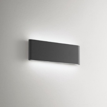 Immagine di Applique Da Parete Esterna Slim Biemissione Led 24w Antracite IP54 GES884 Gea