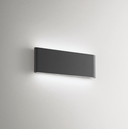 Immagine di Applique Da Parete Esterna Slim Biemissione Led 24w Antracite IP54 GES884 Gea