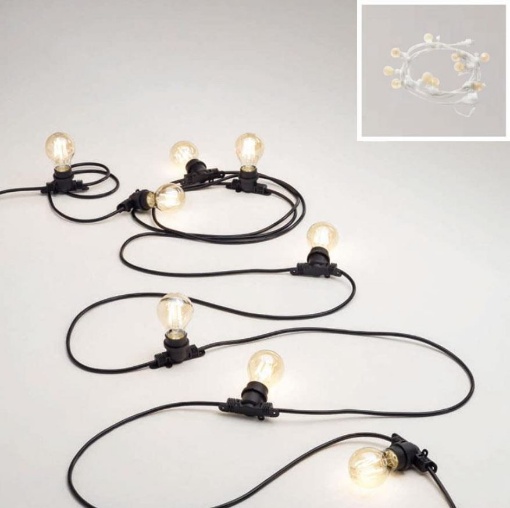 Immagine di Catena Luminosa Da Giardino 10 Metri 10xE14 IP44 Andromeda Gea Led