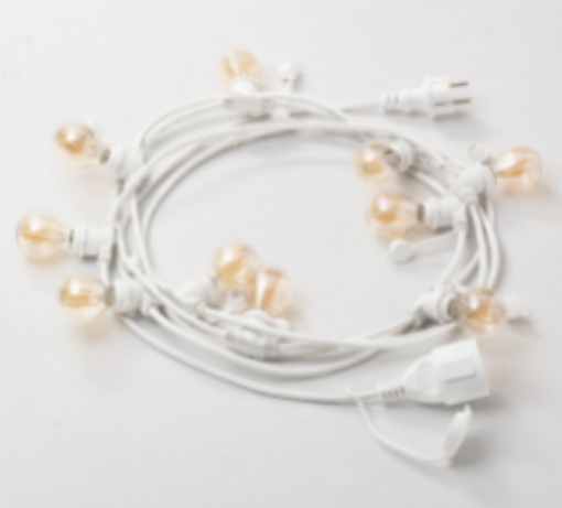 Immagine di Catena Luminosa Giardino 10 Metri Bianco 10xE27 IP44 Andromeda Gea Led