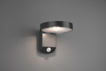Immagine di Applique Ingressi Posadas Antracite IP44 Led e Sensore Movimento Integrato Trio Lighting