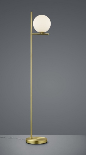 Immagine di Piantana Sfera Vetro Bianco Ottone H150 cm Pure Trio Lighting