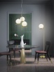 Immagine di Piantana Sfera Vetro Bianco Ottone H150 cm Pure Trio Lighting