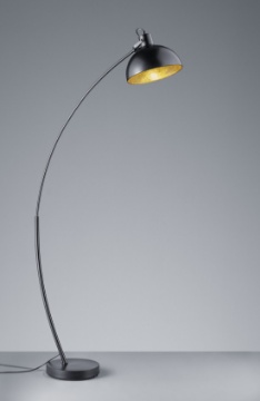 Immagine di Piantana Moderna Nero Opaco ad Arco Recife Paralume E27 Trio Lighting