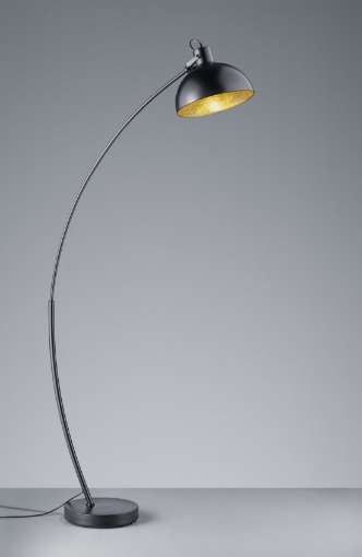 Immagine di Piantana Moderna Nero Opaco ad Arco Recife Paralume E27 Trio Lighting