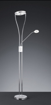 Immagine di Piantana Led Rennes Cromo Con Luce Da Lettura Orientabile Trio Lighting