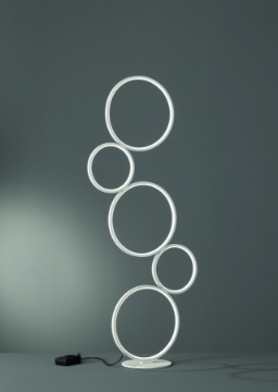 Immagine di Piantana Rondo 5 Anelli Led Bianco H115 cm Trio Lighting