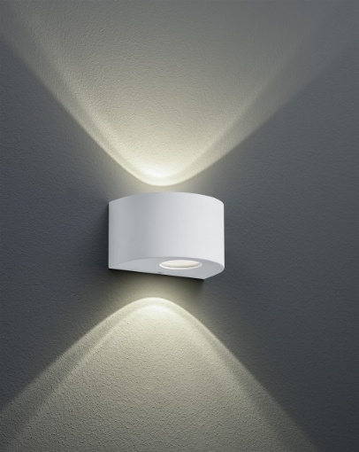 Immagine di Applique Stondata Doppia Luce Led Rosario Bianco IP44 Trio Lighting