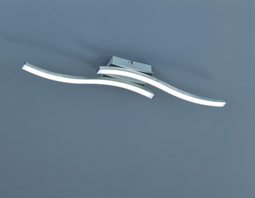 Immagine di Plafoniera Moderna Design Doppia Bacchetta Led 3000k Route Nichel Trio Lighting