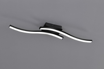 Immagine di Plafoniera Corridoio Nera Ondulata Led 10w 3000k Route Trio Lighting