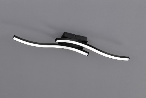 Immagine di Plafoniera Corridoio Nera Ondulata Led 10w 3000k Route Trio Lighting