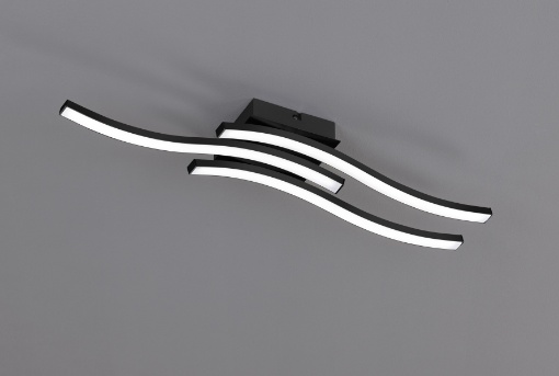 Immagine di Plafoniera Nera 3 Bacchette Led Ondulate 15w 3000k Route Trio