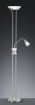 Immagine di Piantana Led Dimmer con Luce Spot da Lettura Santo II Nichel Trio Lighting