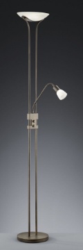 Immagine di Piantana Led Dimmer con Luce Spot da Lettura Orientabile Santo II Ruggine Trio Lighting