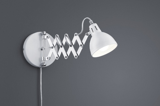 Lampada da Studio Bianca Braccio Cromo Flessibile con Pinza 1xE27 Harvey  Trio Lighting