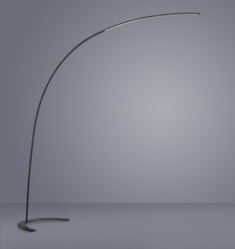 Immagine di Piantana Nera Arco Sottile Shanghai Led 18w Dimmerabile Trio Lighting