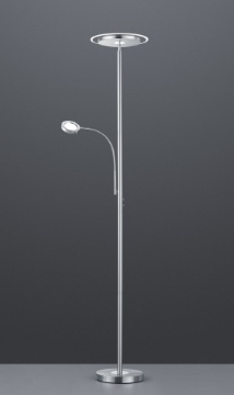 Immagine di Piantana Led Touch Dimmer con Luce Spot da Lettura Ackbar Nichel Trio Lighting