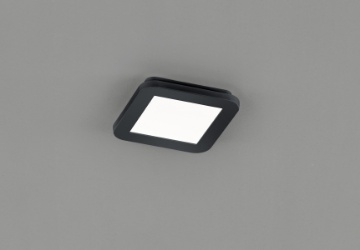 Immagine di Plafoniera Quadrata Camillus Led Switch Dimmer Nero IP44 17x17 cm Trio Lighting