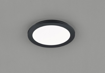 Immagine di Piccola Plafoniera Rotonda Nera Camillus Led Switch Dimmer IP44 Trio Lighting