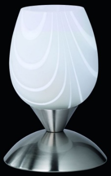 Immagine di Lumetto Cup II Nichel con Coppa Vetro Alabastro Ø12 cm Trio Lighting