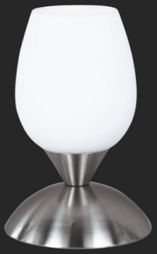 Immagine di Lampada da Tavolo Cup II Nichel con Paralume Vetro Bianco Trio Lighting