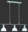 Immagine di Sospensione Moderna 3 Luci In Linea Vetri Bianchi Dallas Nichel Trio
