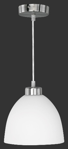 Immagine di Sospensione Singola Dallas Nichel 1xE27 Vetro Bianco Ø20 cm Trio Lighting