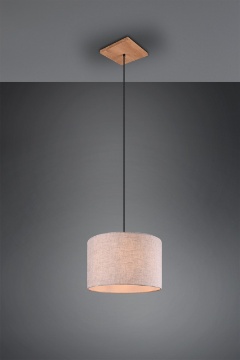 Immagine di Sospensione Elmau Legno con Paralume Beige Chiaro 35 cm Trio
