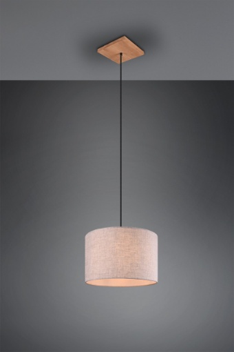 Immagine di Sospensione Elmau Legno con Paralume Beige Chiaro 35 cm Trio