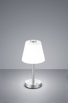 Immagine di Lumetto Led Touch Emerald Nichel con Vetro Bianco Ø15 cm Trio Lighting