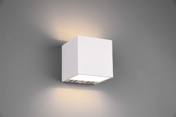 Immagine di Applique Cubo Bianco Doppia Luce Led RGBW Dimmer Figo Tecnologia Wiz Trio Lighting