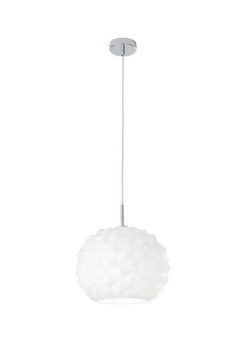 Immagine di Lampadario In Vetro Sfaccettato Bianco Lucido Meteora Perenz 6766 B 