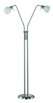 Immagine di Piantana Nichel Freddy Doppio Spot E14 Vetro Opalino H150 cm Trio Lighting