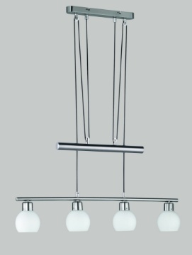 Immagine di Sospensione 4 Luci Saliscendi Freddy Nichel L78 cm Trio Lighting