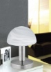 Immagine di Lumetto Comodino Nichel Con Vetro Bianco Touch on/off Trio Fynn II