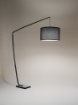 Immagine di Piantana Arco Base Marmo con Paralume Tessuto Zoe Nera Perenz 6876 N