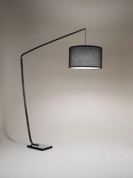 Immagine di Piantana Arco Base Marmo con Paralume Tessuto Zoe Nera Perenz 6876 N