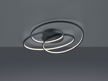 Immagine di Plafoniera Gale 3 Cerchi Nero Opaco Led 3 Intensità Luminose Trio Lighting