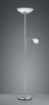 Immagine di Piantana Moderna Nichel Acciaio Vetri Bianchi Con Luce Lettura Orientabile Gerry Trio Lighting