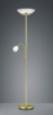 Immagine di Piantana Da Soggiorno Ottone Con Vetri Bianchi e Luce da Lettura Gerry Trio Lighting