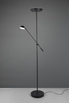 Immagine di Piantana Led Touch Dimmer con Luce Spot da Lettura Haora Antracite Trio Lighting